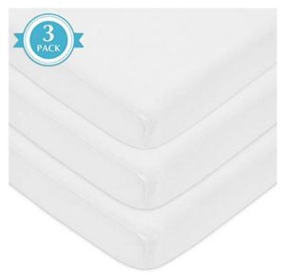 American Baby Company Cotton Bassinet Sheets White Set of 3